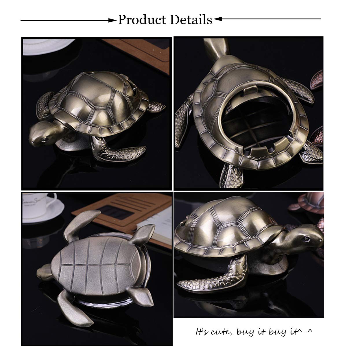 レトロ　鉄器　亀　灰皿？ Amazon.co.jp: RUITASA カメ灰皿 装飾シガレットアッシュトレイ